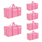 Moving Bags Extra Large 8 Pack - Heavy Duty Storage Totes with Wrap-Around Handles & Reinforced Zippers - Foldable Moving Box Alternative, Water-Resistant for Dorm, Closet & Under Bed Storage (Clear)