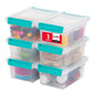 IRIS USA Storage Bins with Lids |Made in USA| 6 Qt - (4-Pack) - Clear