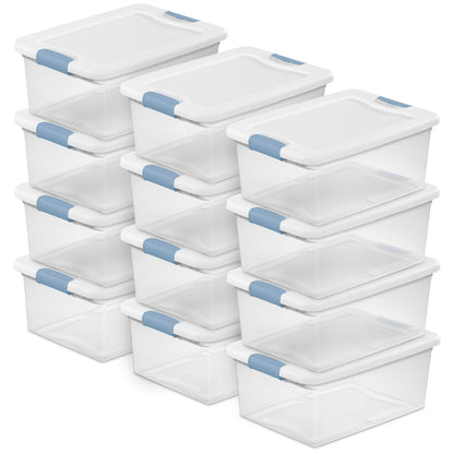 Sterilite Wheeled Latching Box w/ Lids for Home & Office, 56 Quart, 4-Pack