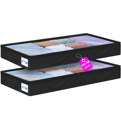 punemi 6 in Tall Under Bed Storage Containers with Lids, 2 Pack, Grey