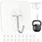 Large Hooks for Hanging Heavy-Duty 44Ib(Max) 10 Packs, Wall Hangers without Nails Self-Adhesive Traceless Clear and Removable, Waterproof and Rustproof Multiple Uses for Bathroom Kitchen Home