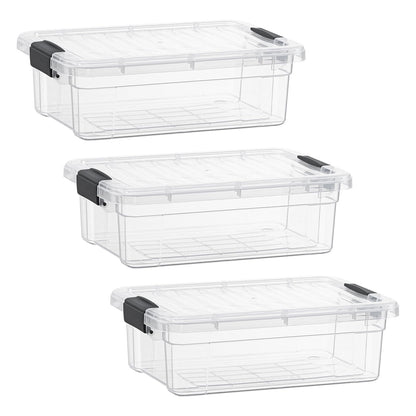 Superio 13.7 Quart Clear Plastic Storage Bin with Lid, Stackable Organizer Box, BPA-Free Storage Container for Home, Garage, School & Office, 1 Pack