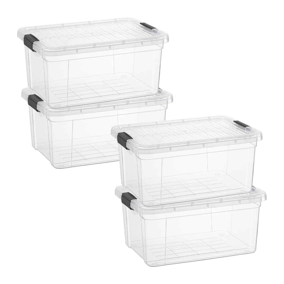 Superio 13.7 Quart Clear Plastic Storage Bin with Lid, Stackable Organizer Box, BPA-Free Storage Container for Home, Garage, School & Office, 1 Pack