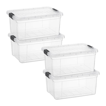 Superio 13.7 Quart Clear Plastic Storage Bin with Lid, Stackable Organizer Box, BPA-Free Storage Container for Home, Garage, School & Office, 1 Pack