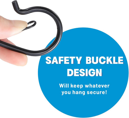 FSAH 36 PCS Q-Hanger Hooks with Safety Buckle, Windproof Screw Hooks