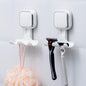 LEVERLOC Razor Holder for Shower 2 Pack, Powerful Suction Cup Hooks, White