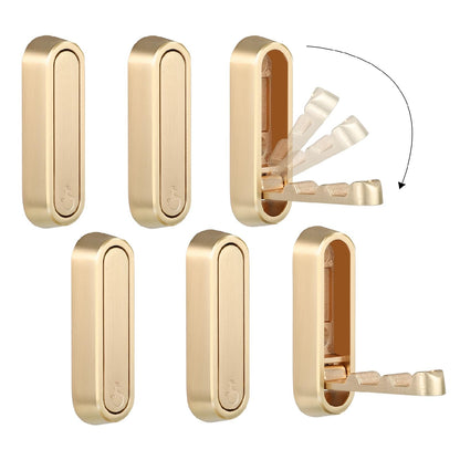 Dntorx Folding Coat Hooks, 2 Pcs Foldable Gold Wall Hooks Heavy Duty Foldable Hook Bathroom Towel Hooks Robe Hooks Wall Mounted for Hanging Coat Towels Clothes Hat Bags Keys