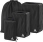 Well Traveled 8 pcs Compression Packing Bags Cubes Set with HybridMax Double-Capacity Design - Packing Cubes for Travel Compression to Maximize Limited Luggage Space, Black