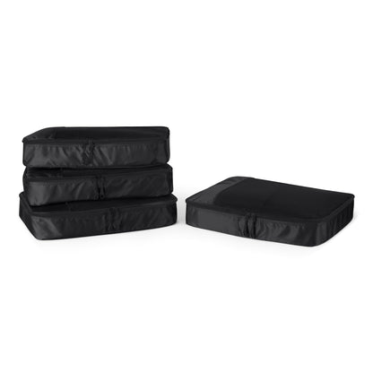 Amazon Essentials 4-Piece Packing Cubes Travel Accessories Set, Luggage Organizer, Suitcase Organizer with Double Zipper, Mesh Top, Space-Saving, Large, Gray (Previously Amazon Basics)
