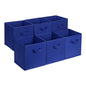 Amazon Basics Collapsible Fabric Storage Cubes Organizer with Handles, Sturdy Storage Bins for Organization, 10.5" x 10.5" x 11", Beige, 6-Pack