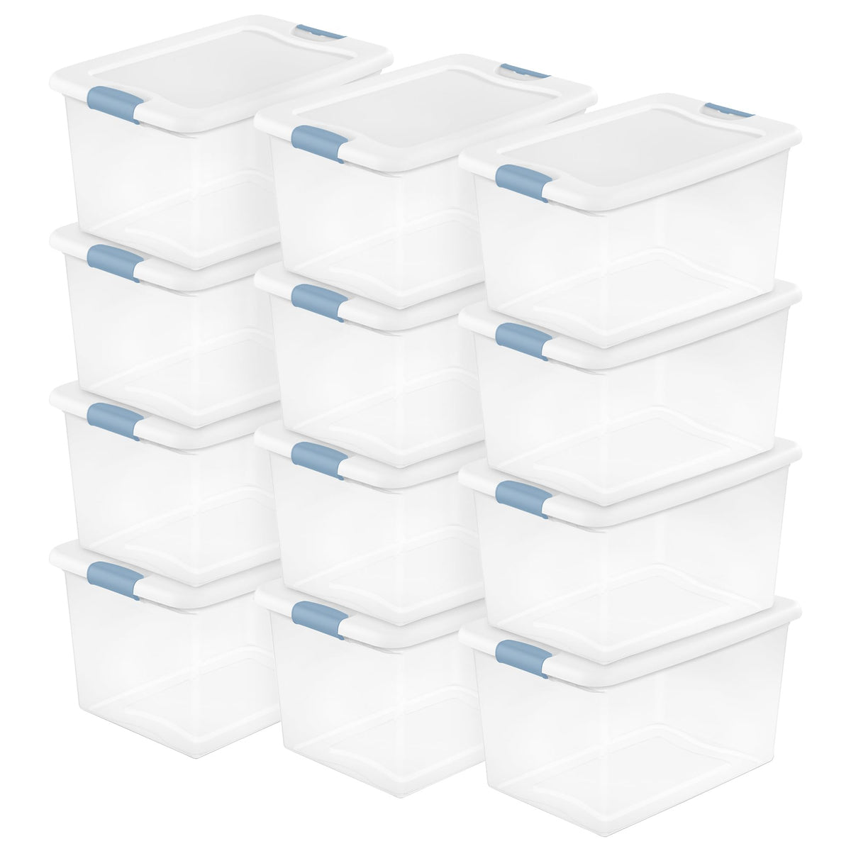 Sterilite Wheeled Latching Box w/ Lids for Home & Office, 56 Quart, 4-Pack