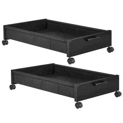 Wooden Under Bed Storage Drawer with Wheels for Space-Saving Storage