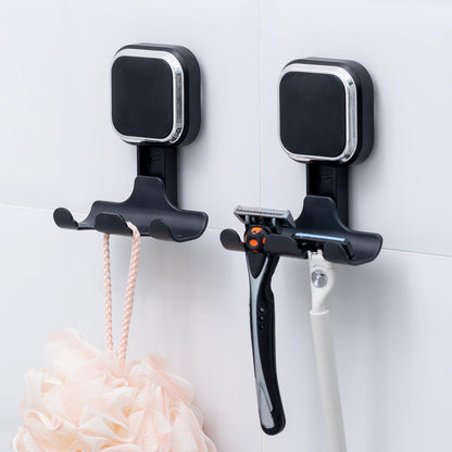 LEVERLOC Razor Holder for Shower 2 Pack, Powerful Suction Cup Hooks, White