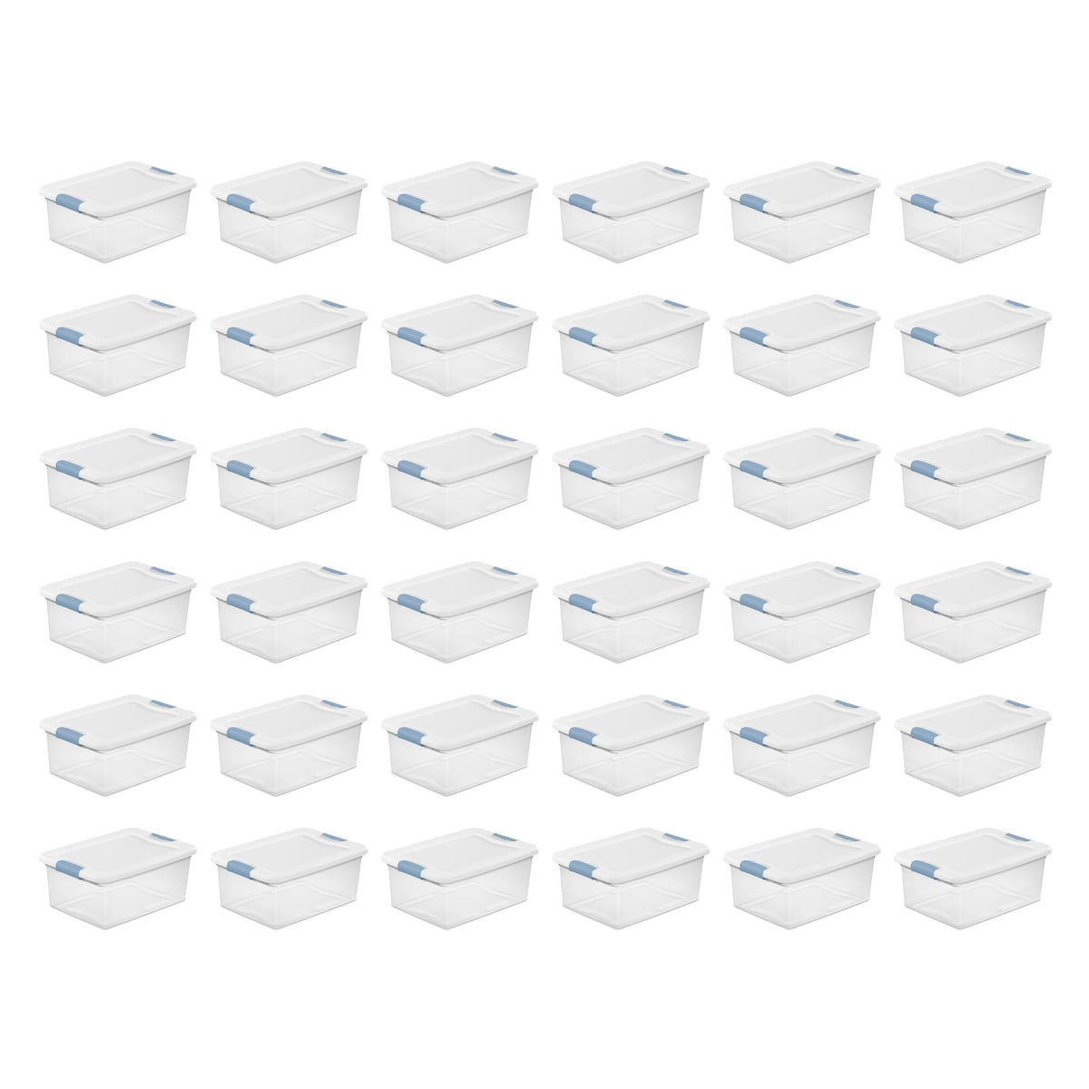 Sterilite Latching Box with Lids for Home and Office, 32 Quart, 6-Pack