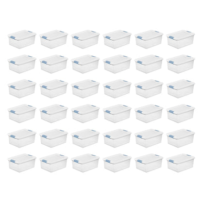 Sterilite Latching Box with Lids for Home and Office, 32 Quart, 6-Pack