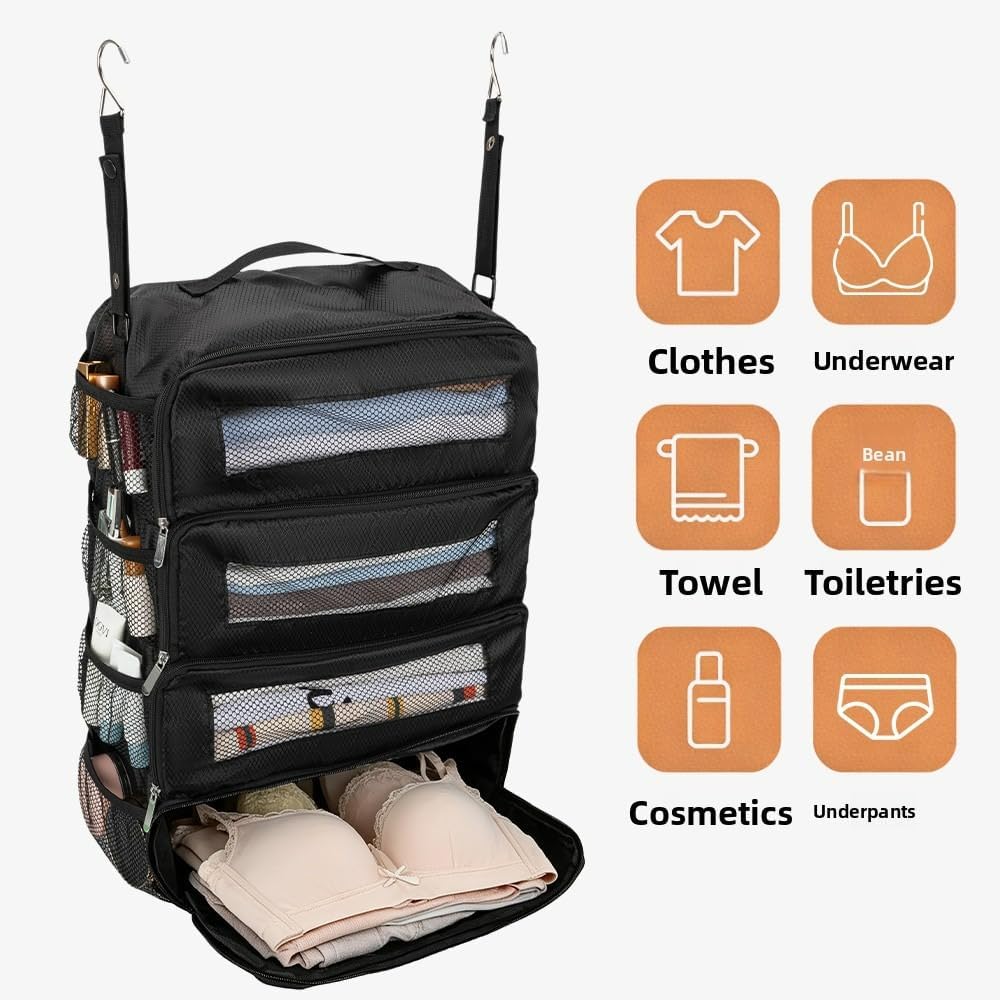 Hanging Travel Organizer with Hook, Packing Cubes for Suitcase.