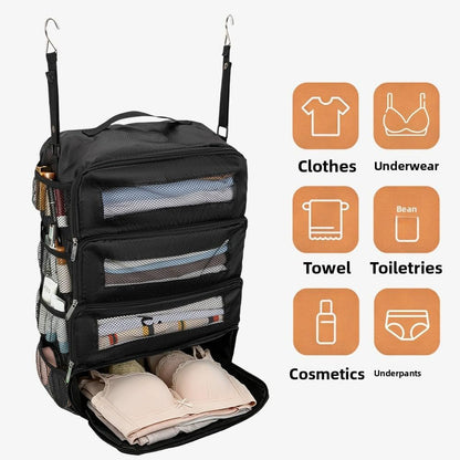 Hanging Travel Organizer with Hook, Packing Cubes for Suitcase.