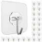 Jwxstore 24 Pack Adhesive Wall Hooks Clear 33LB Heavy Duty Sticky Hooks
