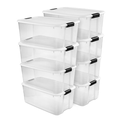 Sterilite Ultra Latch Box with Lids for Home and Office, 70 Quart, 4-Pack