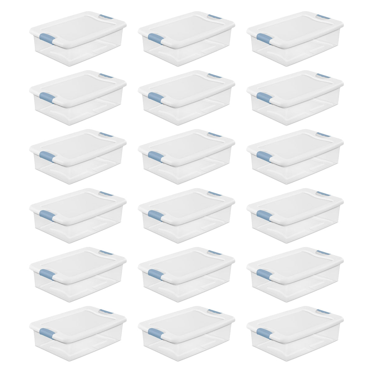 Sterilite Latching Box with Lids for Home and Office, 32 Quart, 6-Pack