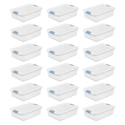 Sterilite Latching Box with Lids for Home and Office, 32 Quart, 6-Pack
