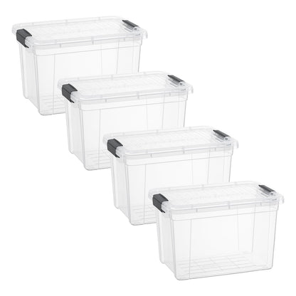 Superio 13.7 Quart Clear Plastic Storage Bin with Lid, Stackable Organizer Box, BPA-Free Storage Container for Home, Garage, School & Office, 1 Pack