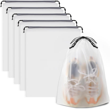 Clear Shoe Bags for Travel 5 PCS, Drawstring Travel Shoe Bags for Packing