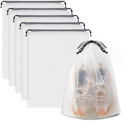 Clear Shoe Bags for Travel 5 PCS, Drawstring Travel Shoe Bags for Packing