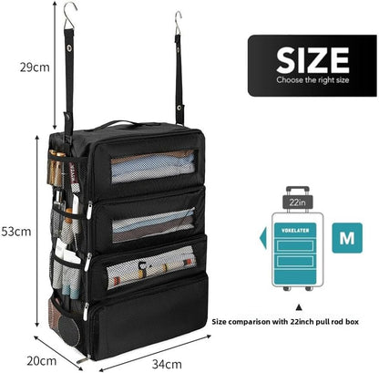 Hanging Travel Organizer with Hook, Packing Cubes for Suitcase.