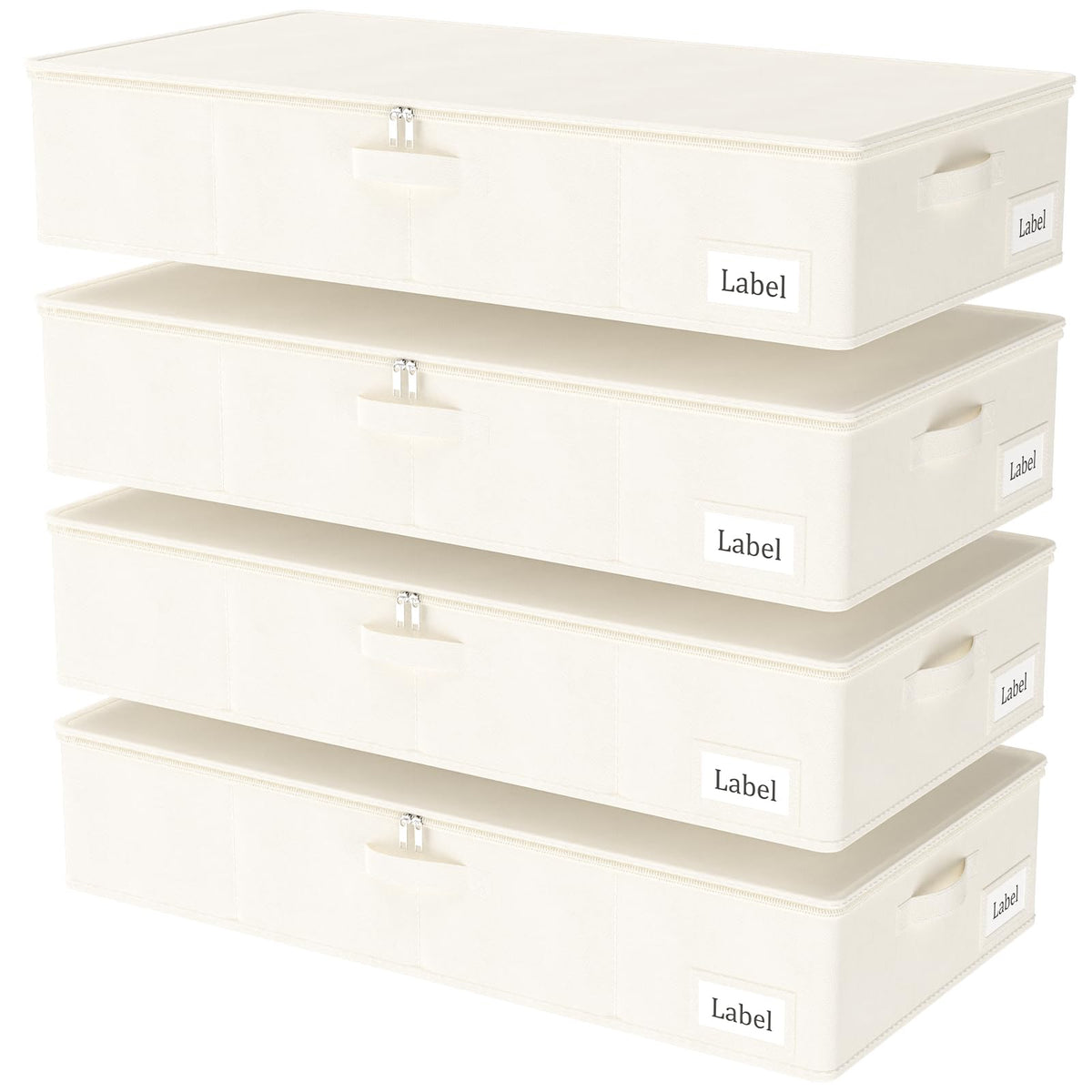 Yawinhe 27L UnderBed Storage Containers,2 Pack Closet Organizers,Beige