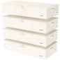 Yawinhe 27L UnderBed Storage Containers,2 Pack Closet Organizers,Beige
