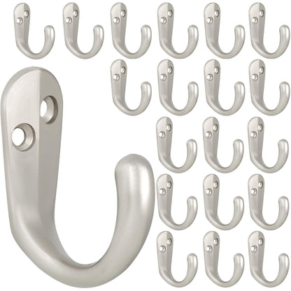 IBosins 50PCS Coat Hooks Wall Mounted Black Single Prong Robe Hook