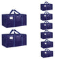 Moving Bags Extra Large 8 Pack - Heavy Duty Storage Totes with Wrap-Around Handles & Reinforced Zippers - Foldable Moving Box Alternative, Water-Resistant for Dorm, Closet & Under Bed Storage (Clear)