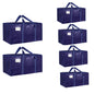 Moving Bags Extra Large 8 Pack - Heavy Duty Storage Totes with Wrap-Around Handles & Reinforced Zippers - Foldable Moving Box Alternative, Water-Resistant for Dorm, Closet & Under Bed Storage (Clear)