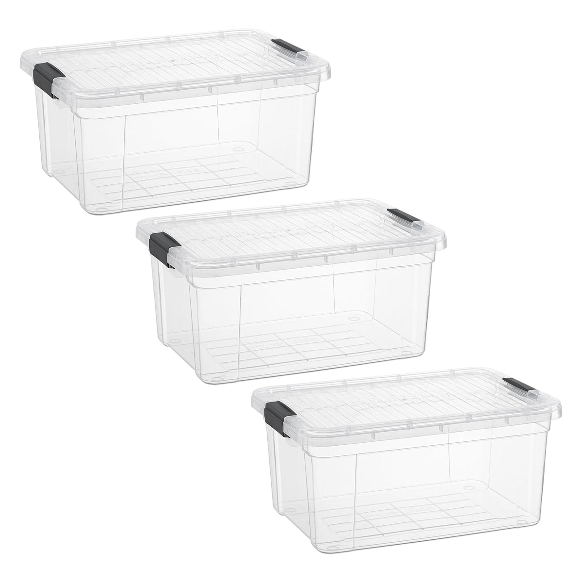 Superio 13.7 Quart Clear Plastic Storage Bin with Lid, Stackable Organizer Box, BPA-Free Storage Container for Home, Garage, School & Office, 1 Pack