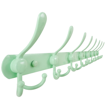 Dseap Coat Rack Wall Mounted - 5 Tri Hooks, Heavy Duty, Stainless Steel, Metal Coat Hook Rail for Coat Hat Towel Purse Robes Mudroom Bathroom Entryway (Black, 2 Packs)