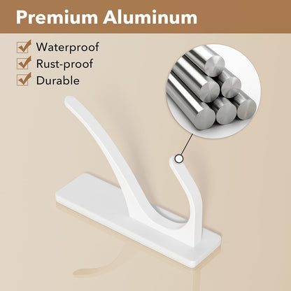 pickpiff White Self-Adhesive Hook, 13LB Hanger for Coat/Towel, 6 Pack