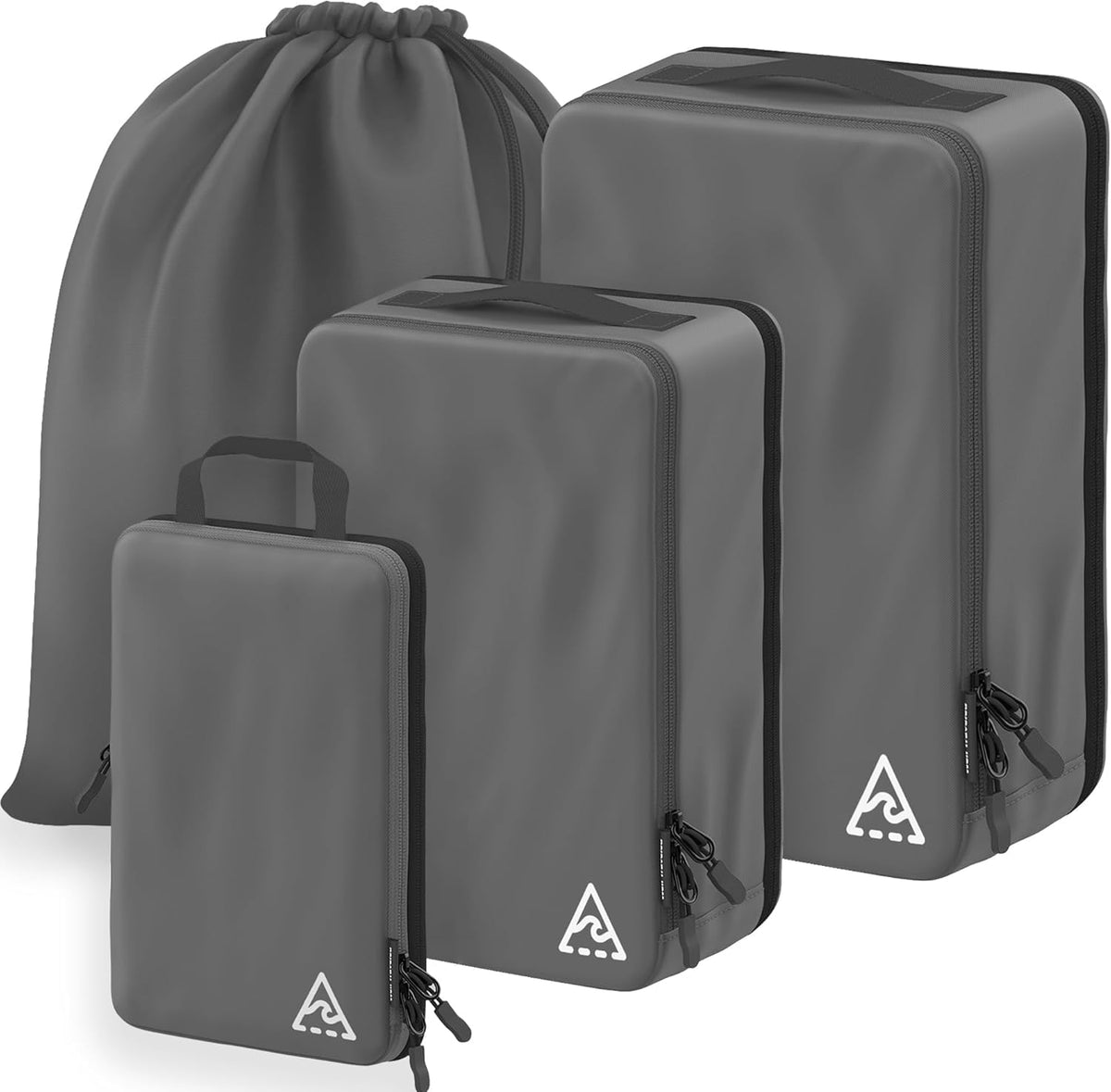 Well Traveled 8 pcs Compression Packing Bags Cubes Set with HybridMax Double-Capacity Design - Packing Cubes for Travel Compression to Maximize Limited Luggage Space, Black