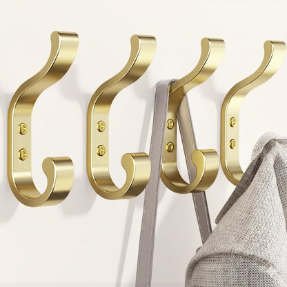 Coat Hooks Wall Mount,Heavy Duty Wall Hooks for Backpack,Towel,Black 4 Pack