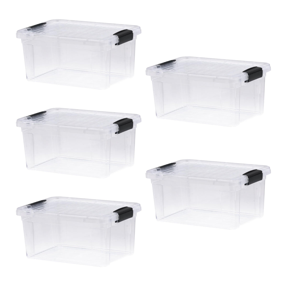 Superio 13.7 Quart Clear Plastic Storage Bin with Lid, Stackable Organizer Box, BPA-Free Storage Container for Home, Garage, School & Office, 1 Pack