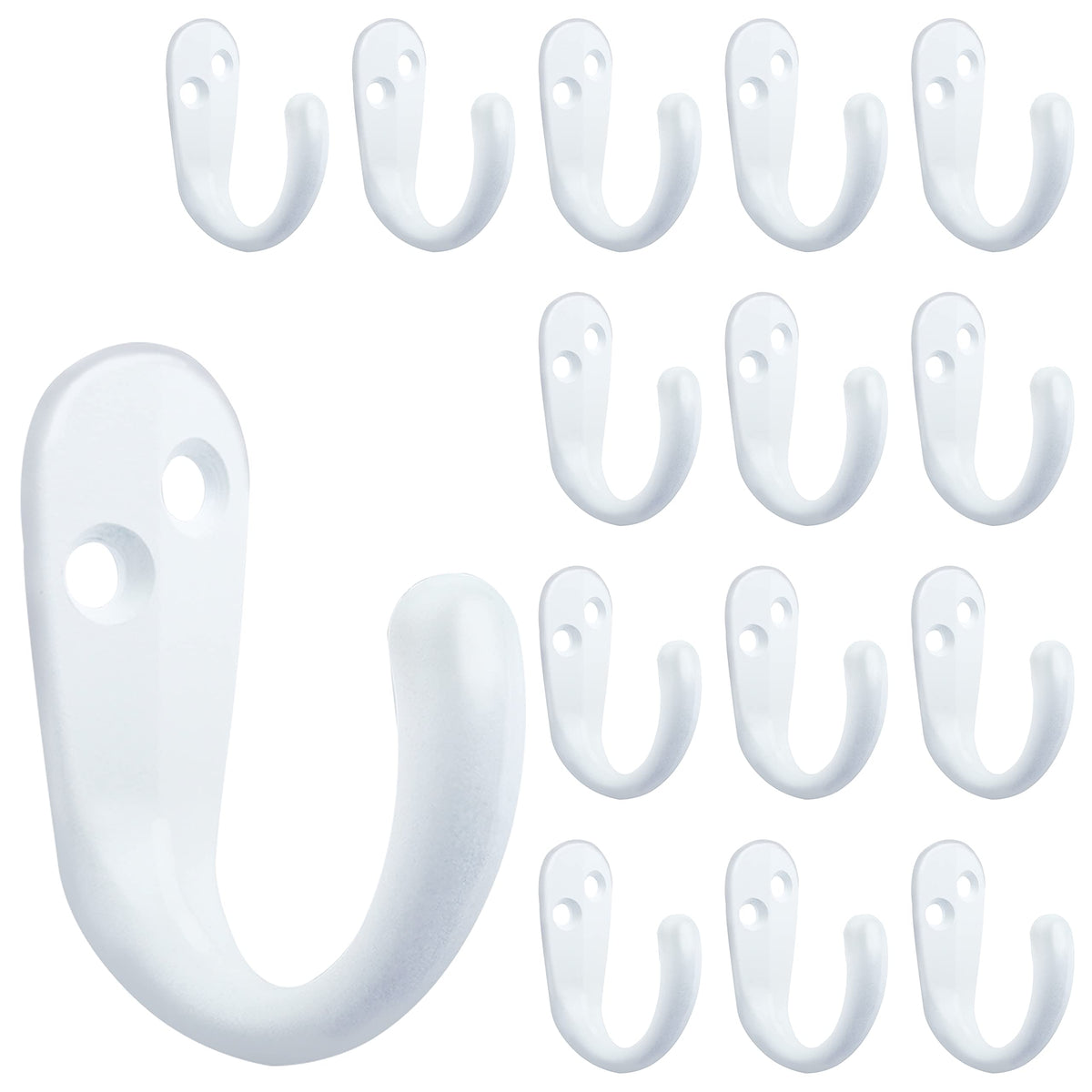 IBosins 50PCS Coat Hooks Wall Mounted Black Single Prong Robe Hook