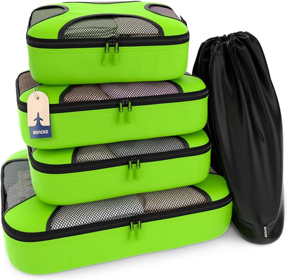 Shacke 5 Set Packing Cubes for Travel with Laundry Bag (Green Grass)