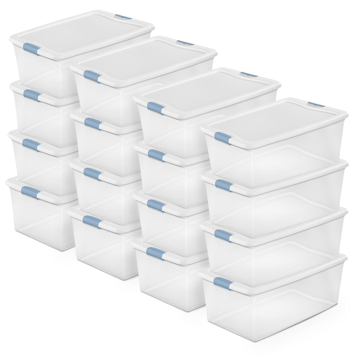 Sterilite Latching Box with Lids for Home and Office, 32 Quart, 6-Pack