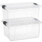 Superio 13.7 Quart Clear Plastic Storage Bin with Lid, Stackable Organizer Box, BPA-Free Storage Container for Home, Garage, School & Office, 1 Pack