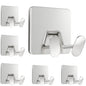 Adhesive Shower Hooks for Inside - Extra Sticky Stainless, Razor Holder Shower Accessories, Wall Mounted Self-Adhesive Double Hooks for Razor, Loofah, Towel, Shaver, Coat, Key, Matt Black, 4-Pack