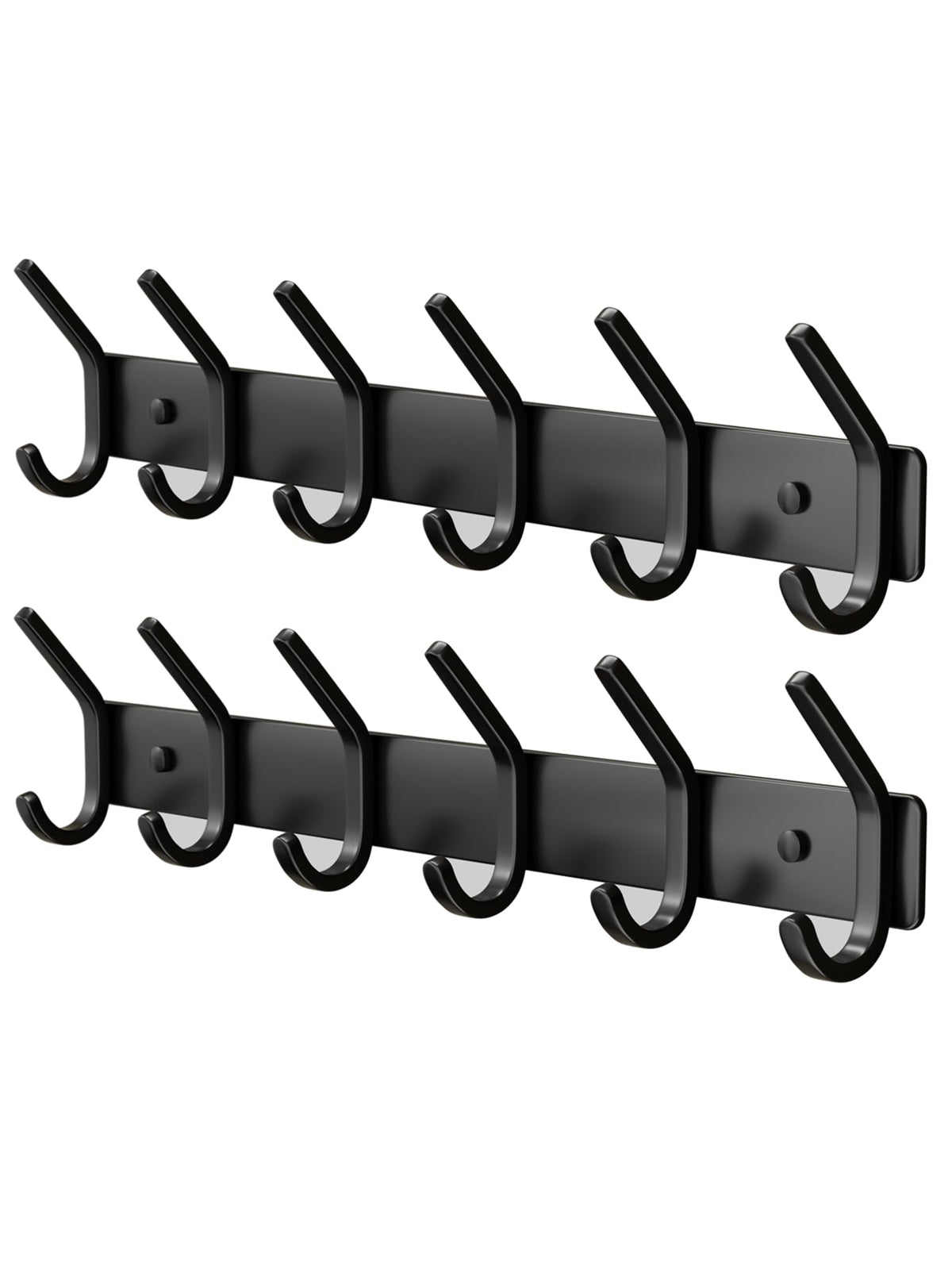 Coat Rack Wall Mount Hooks - 15 Inch White Metal 6-Hook Rack(1 Pack)