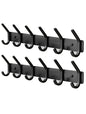 Coat Rack Wall Mount Hooks - 15 Inch White Metal 6-Hook Rack(1 Pack)
