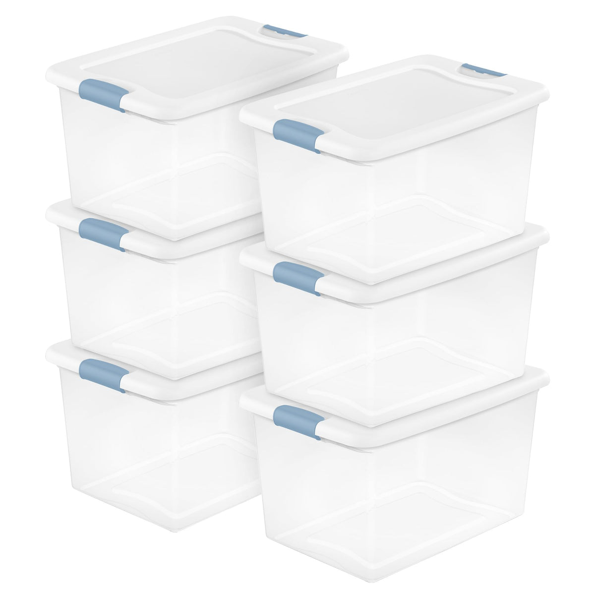Sterilite Wheeled Latching Box w/ Lids for Home & Office, 56 Quart, 4-Pack