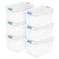 Sterilite Latching Box with Lids for Home and Office, 32 Quart, 6-Pack
