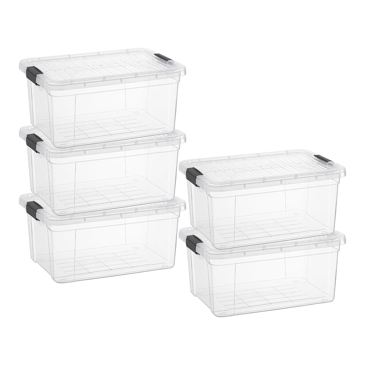 Superio 13.7 Quart Clear Plastic Storage Bin with Lid, Stackable Organizer Box, BPA-Free Storage Container for Home, Garage, School & Office, 1 Pack
